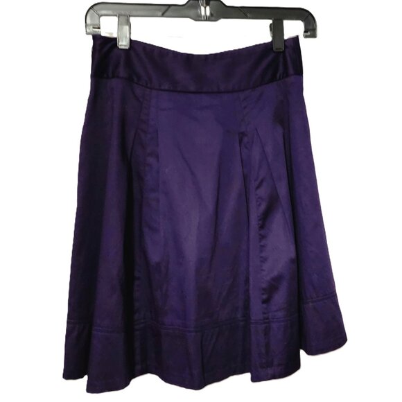 The Limited Deep Amethyst Purple Pleated A-Line Cotton Skirt Size XS - Picture 1 of 8